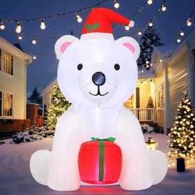 Oso navideño inflable  de 5 pies